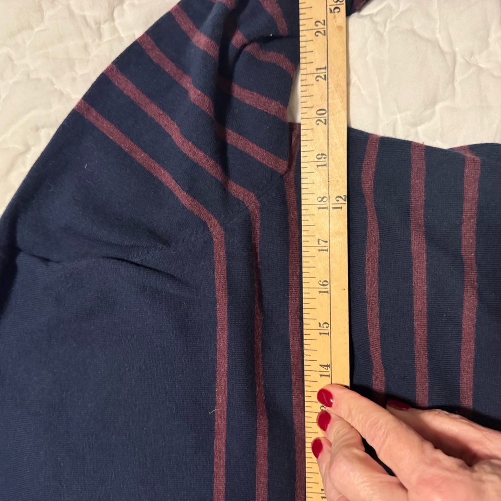 J McLaughlin women’s blue and Red Striped womens Sweater - Picture 7 of 7